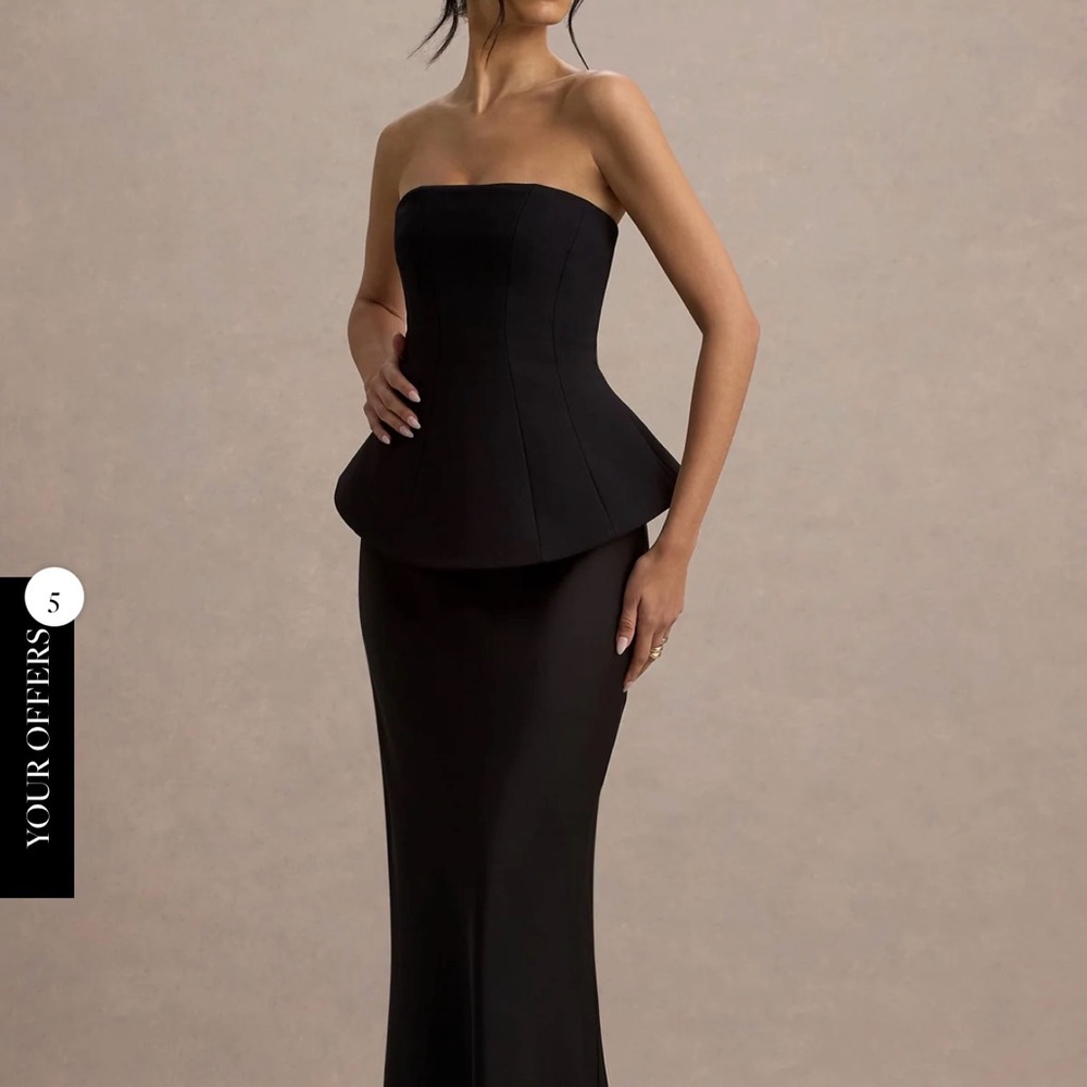 Sophisticated Strapless Black Dress